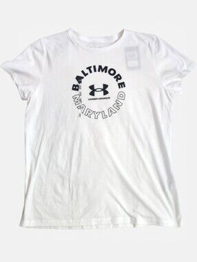 Under Armour NWT White Baltimore Maryland Logo Short Sleeve Tee